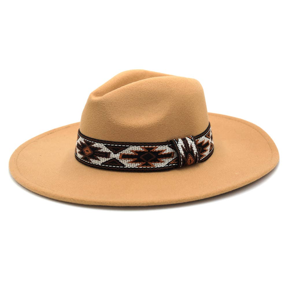 MiMi Wholesale - Wholesale Fedora - Women's - MH0086 Aztec Band Felt Fedora Hat5