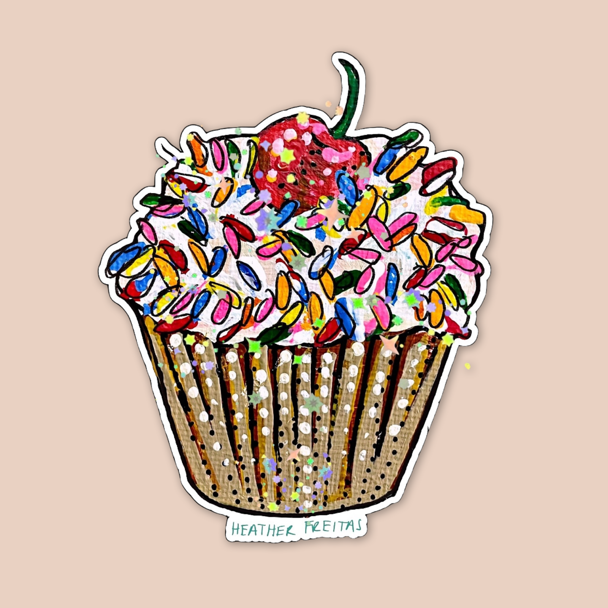 Heather Freitas - Wholesale Sticker - Cupcake Sticker1