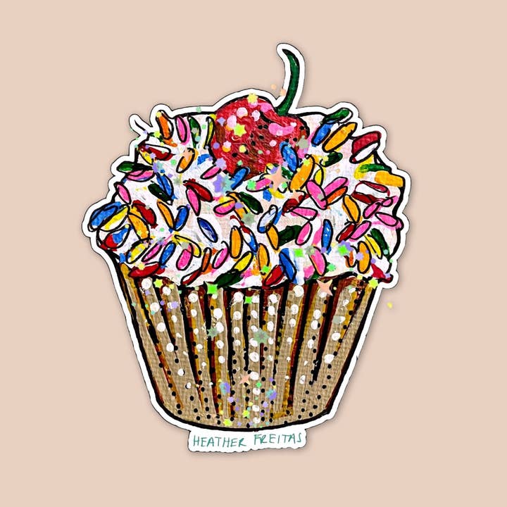Heather Freitas - Wholesale Sticker - Cupcake Sticker1