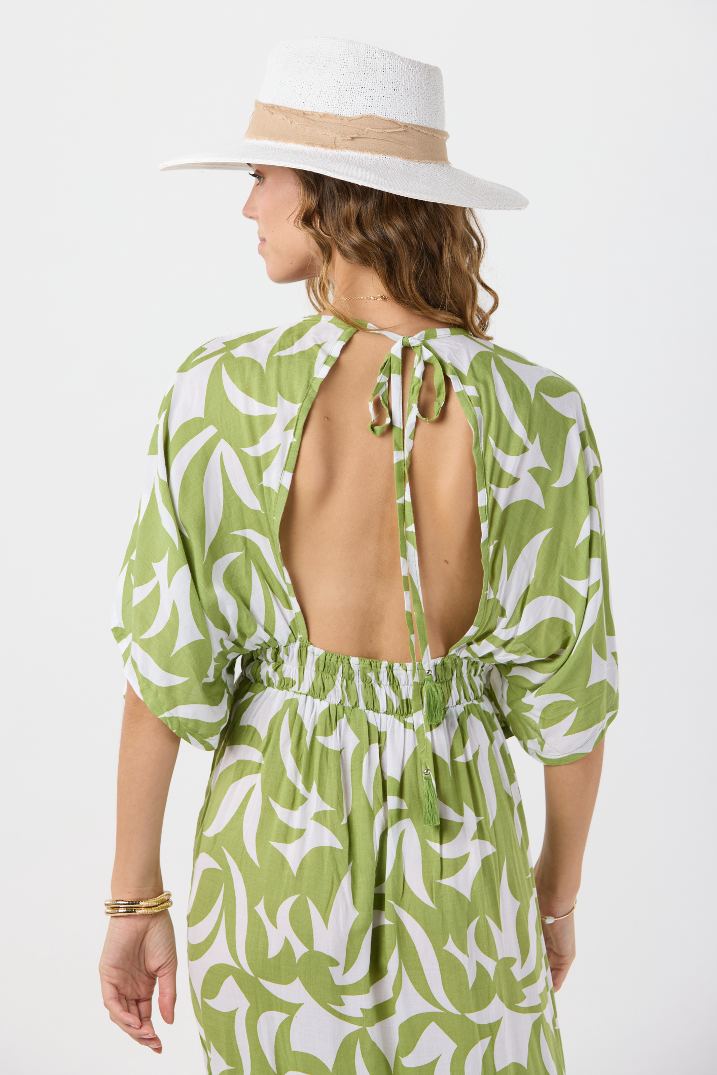 Géo Abstrait Vert Robe Maxi Levine en vente sur Faire6