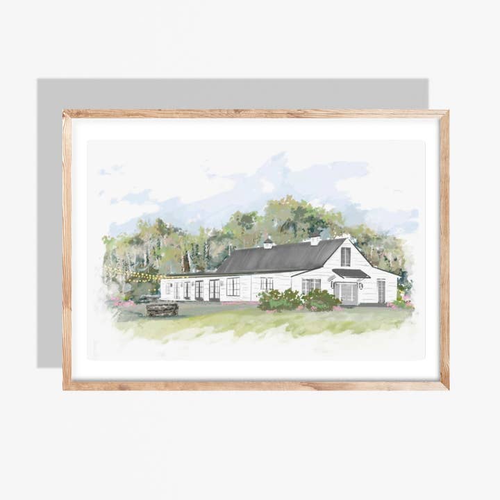 MAGNOLIA CARRIAGE HOUSE - Impresión artística para venta al por mayor de Rebecca Illustrated