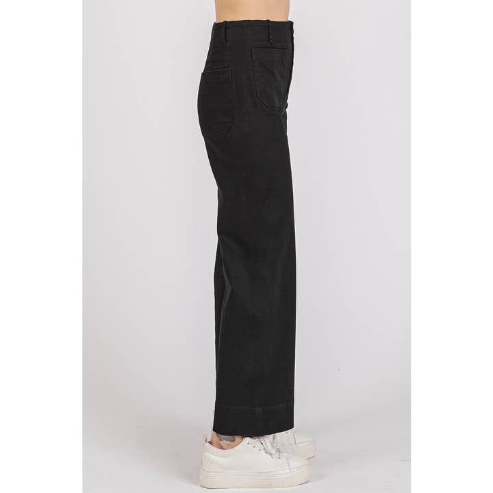 mittoshop - Wholesale Pants - Women's - TWILL PATCH POCKET HIGH RISE WIDE LEG PANTS9