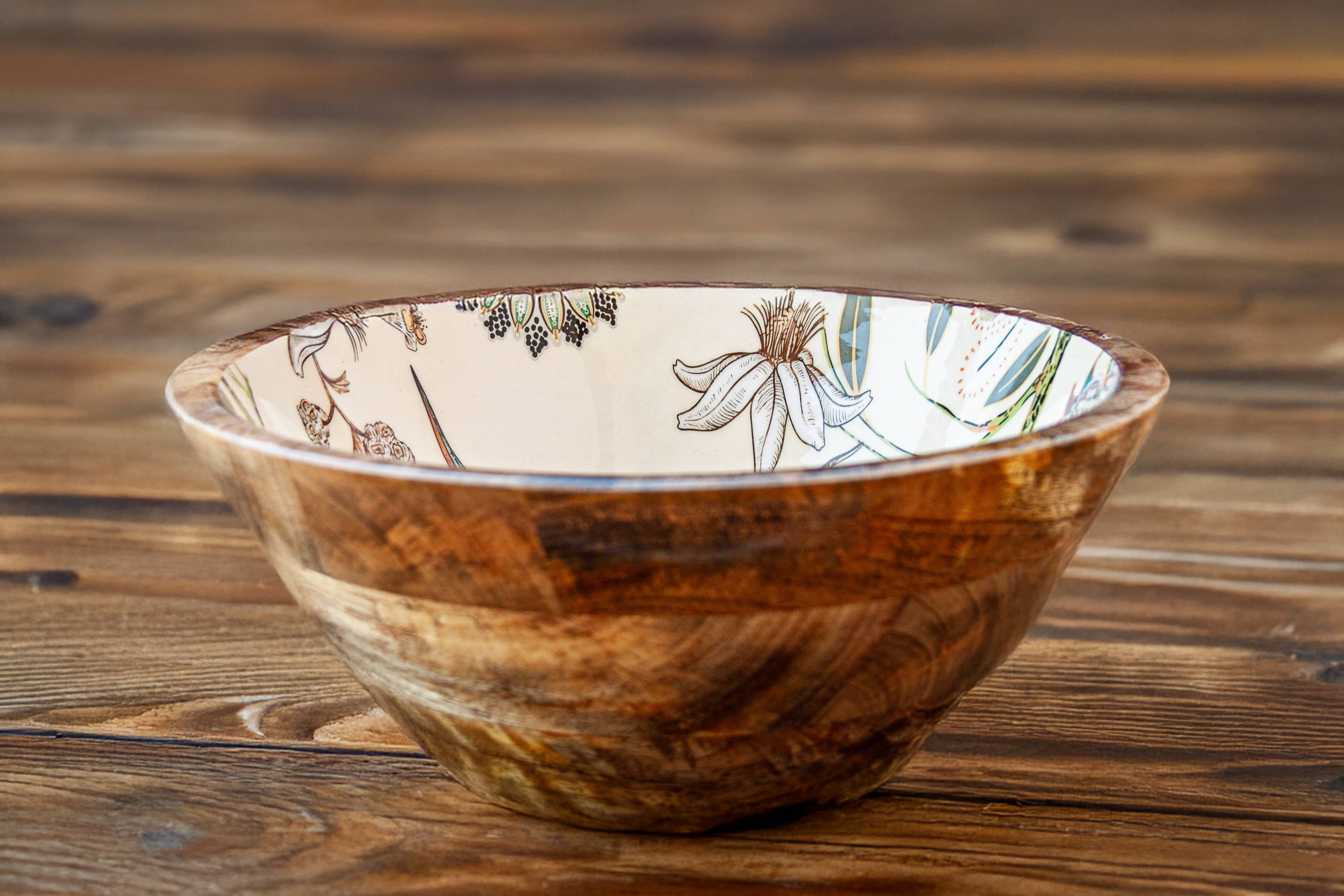 Bohozena – wholesale Serving bowl – Hummingbird Mango Wood Serving Bowl, Wood Salad Bowl8