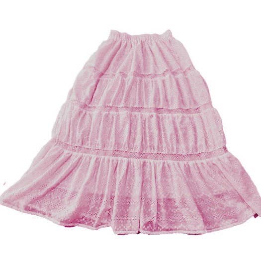 A32 Pink Long Ruffle Skirt for wholesale by Little Olin