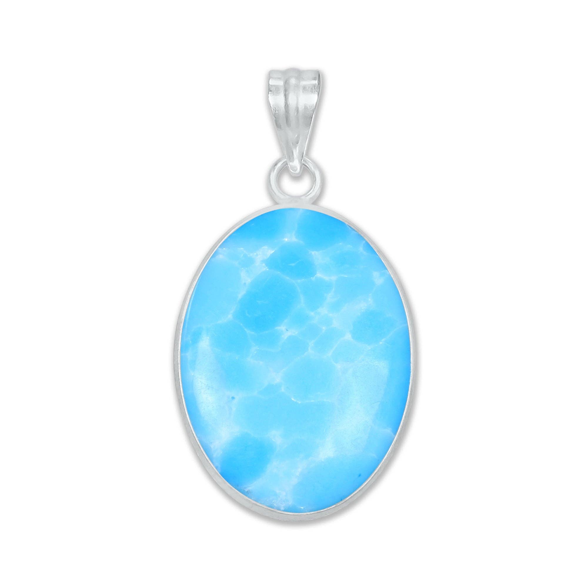 Handmade Jewels - Wholesale Individual Charm/Pendant - Larimar (Created) Minimalist Pendants -  Handmade, Silver-Plated Brass, Wholesale Fashion Jewelry2