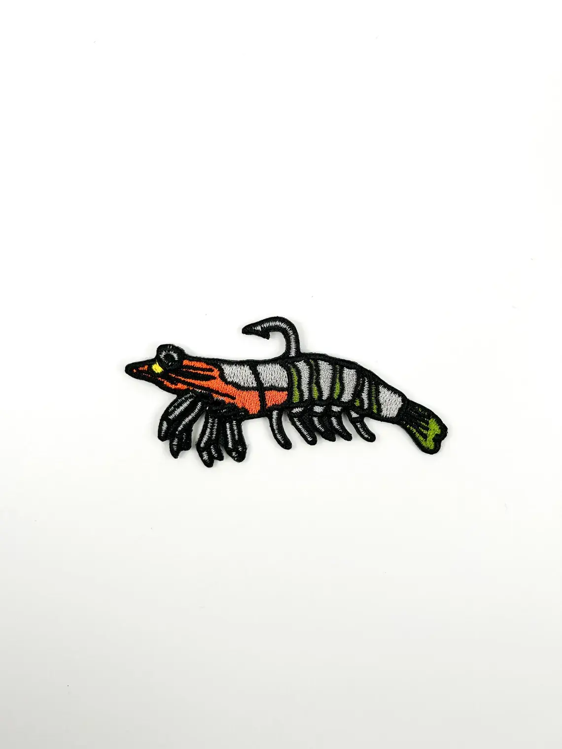 Field Trip Threads - Wholesale Patch - Shrimp Fishing Lure with Hook Embroidered Iron-On Patch Fish1