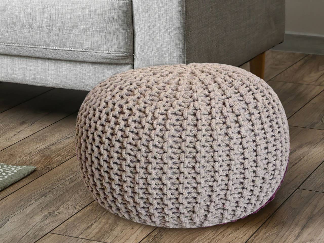 Voglrieder - Wholesale Pouf - Pouf, diameter 55 cm, knitted stool, pouf, pouf, floor cushion, large26