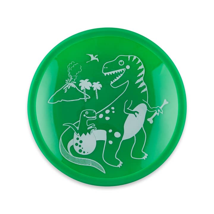 Brinware – wholesale Tallrikar - Barn och baby – Dino och haj härdat glas och silikon platta Set