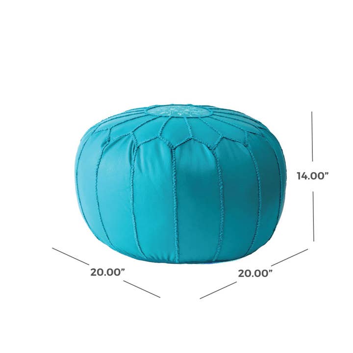 nuLOOM - Wholesale Pouf - Classic Moroccan Faux Leather Filled Ottoman Pouf
