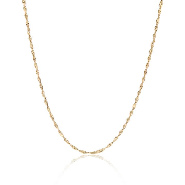 WJW - Wholesale Link & Chain Necklace - Stainless Steel Gold Singapore Dainty Chain Necklace
