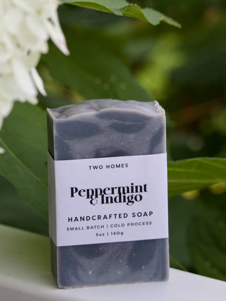 Peppermint & Indigo Bar Soap for wholesale by Two Homes