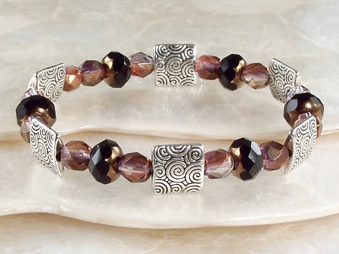 Jo Bird Jewelry – wholesale Beaded bracelet – Elastic Czech Bracelet - Fall Colors7