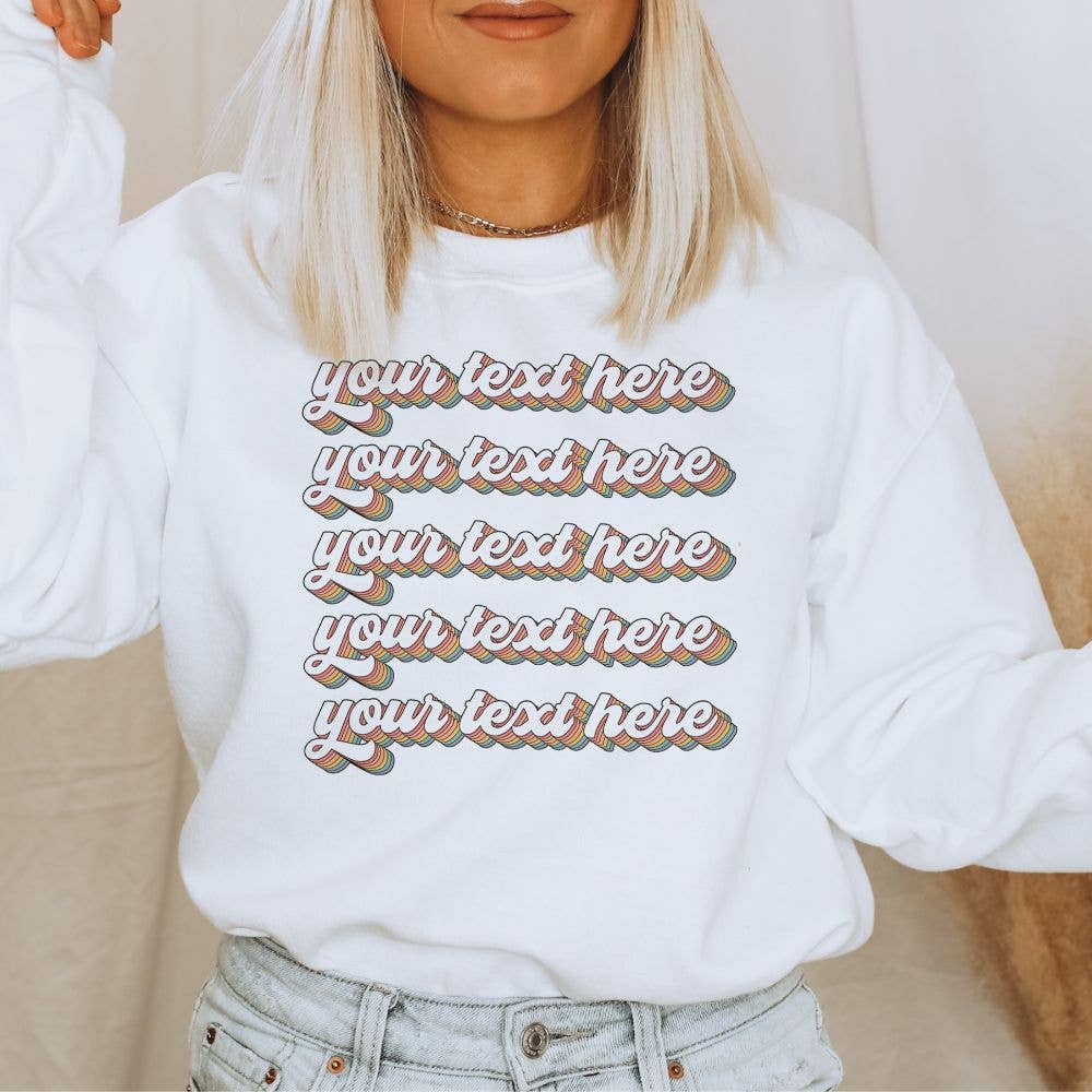 The Funnel Cake Tree - Wholesale Graphic Sweatshirt - Women's - Your Rainbow Your Way Crewneck Sweatshirt Custom4