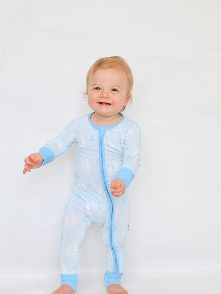 Sail Away Baby Romper for wholesale by Sleepy Ducks