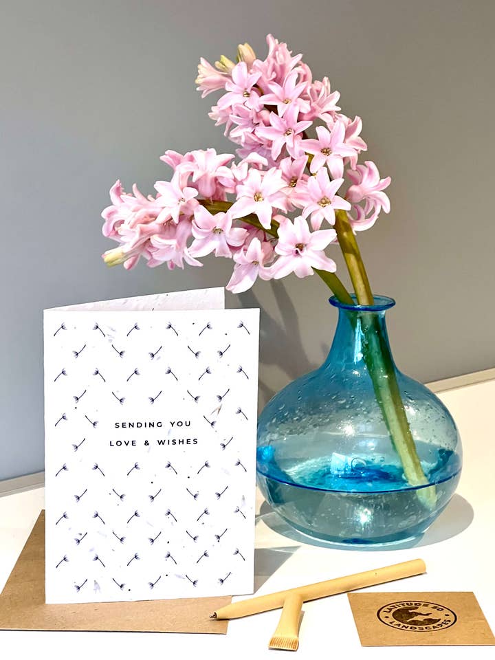 Plantable Greeting Card - Sending You Love & Wishes for wholesale by Latitude 50 Living
