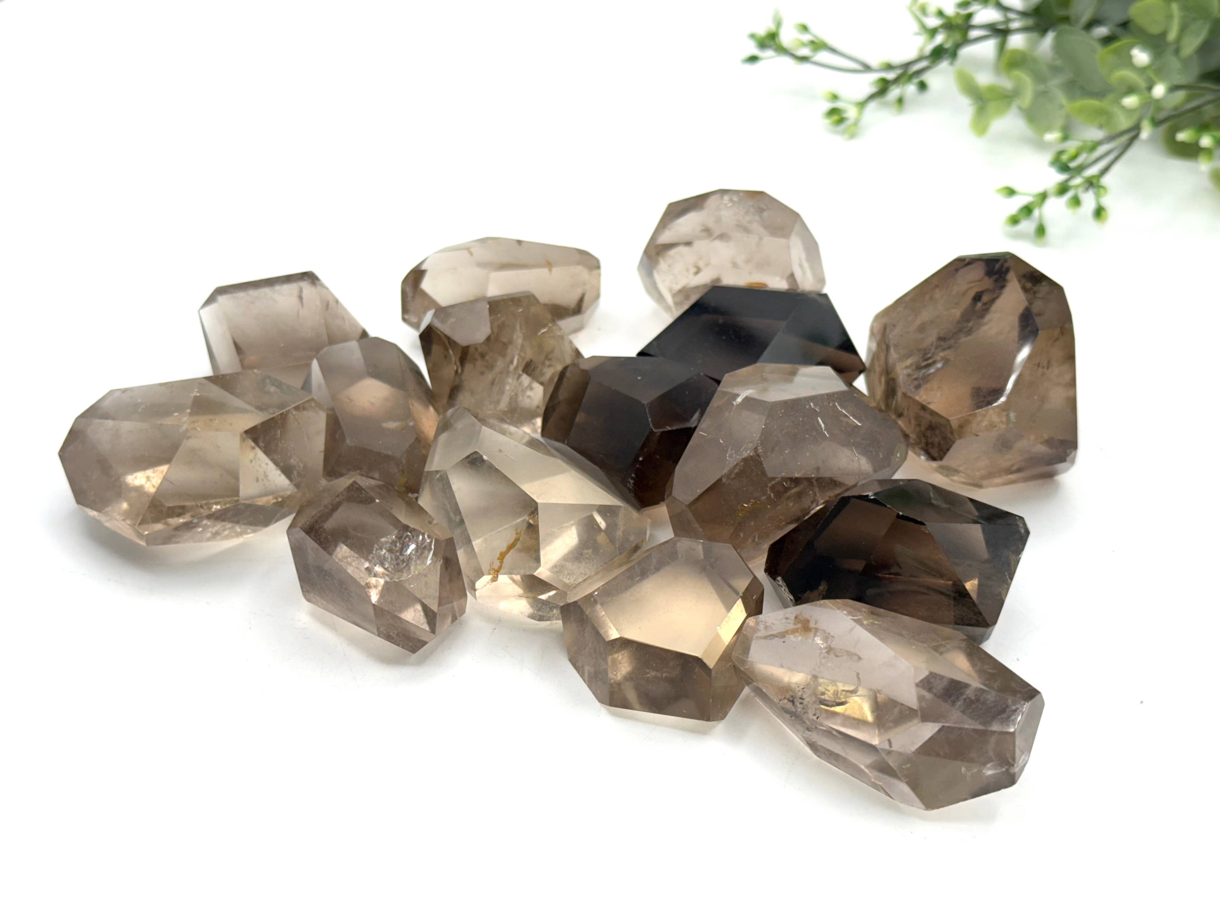 Meraki Gemstones - Wholesale Spiritual Stone/Crystal - Smoky Quartz Faceted Free Forms - BRAZIL1