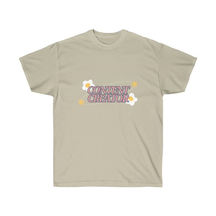 T-shirt unisexe en ultra coton Flower Power- Content Creator pour la vente par MyShock Media LLC
