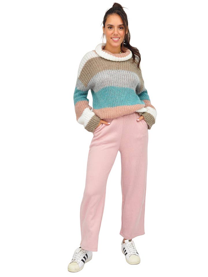 Casual pink trousers for wholesale by Kalimera Clothing Athens