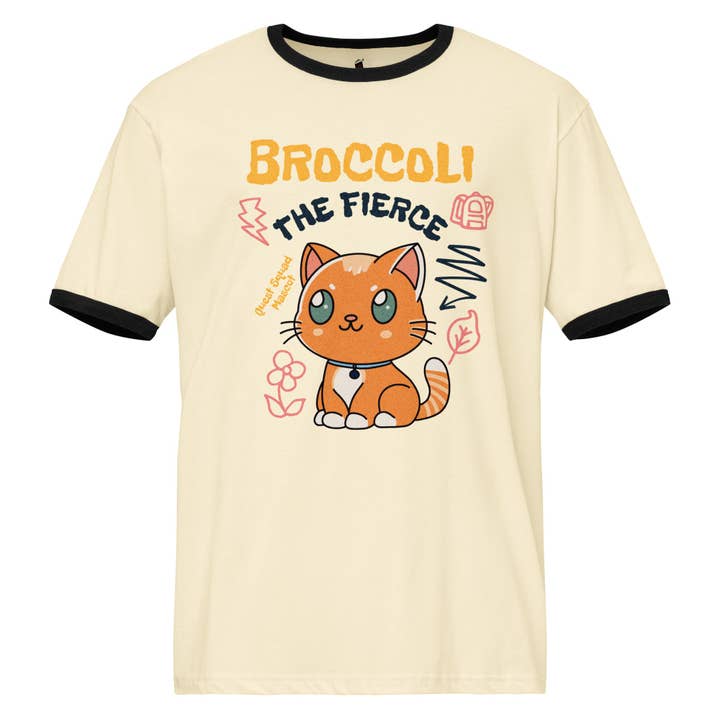 Broccoli the Fierce Ringer T-Shirt for wholesale by The Bean Workshop