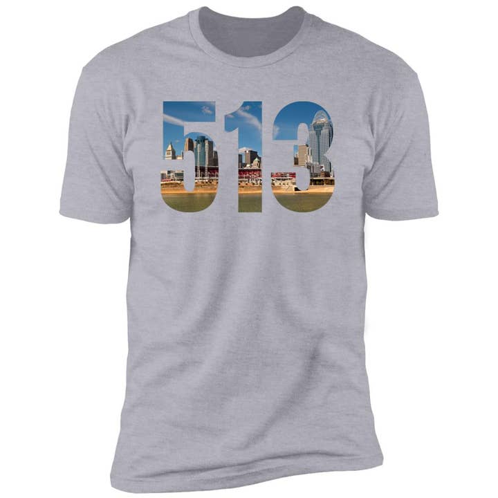 Cincinnati 513 Skyline Premium Unisex T-shirt for wholesale by VivaCity Gear