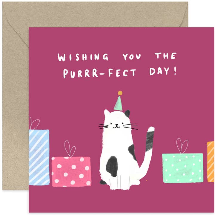 Carte de jour The Purrfect, carte d'anniversaire, carte d'anniversaire pour chat pour la vente par Old English Company