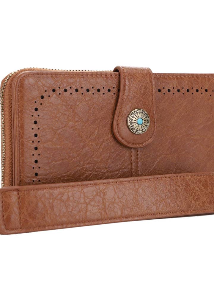 EJ60286 Miley Western Wallet With Wristlet Strap for wholesale by MiMi Wholesale
