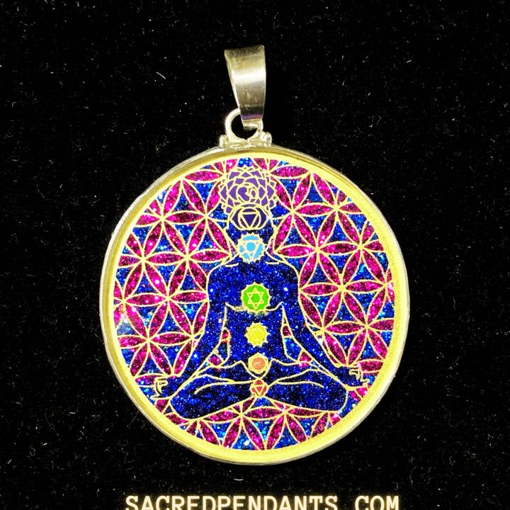 Chakra Man Sacred Pendant – Sterling Silver Gemstone Necklace for wholesale by Sacred Pendants