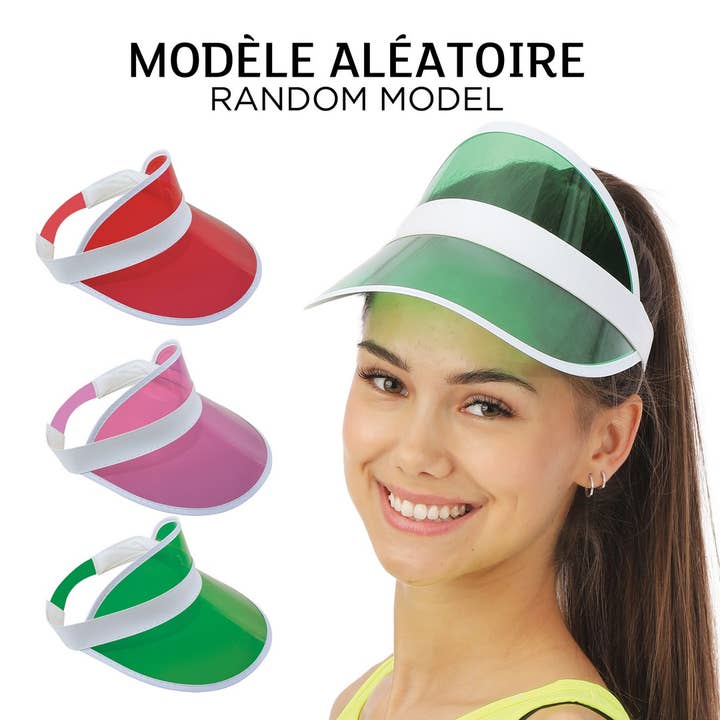 P'tit Clown - Wholesale Visor - Women's - Fluorescent Transparent Visor - Random Color - Adult3