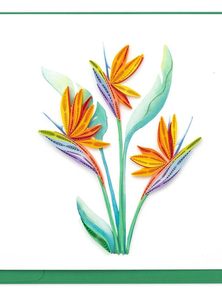 Quilled Bird of Paradise (New 2023) Greeting Card for wholesale by Quilling Card