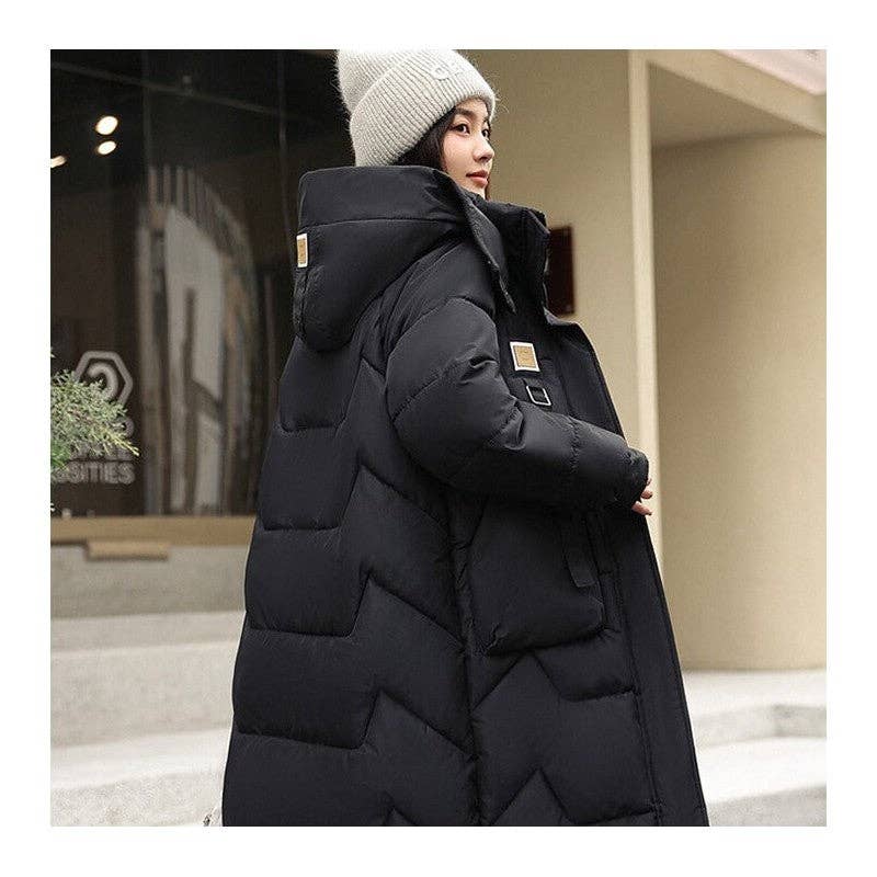 UZ Wholesale Store – Puffer Jacket - Mulher por atacado – Casaco comprido e amovível com chapéu comprido e espessado na altura do joelho1