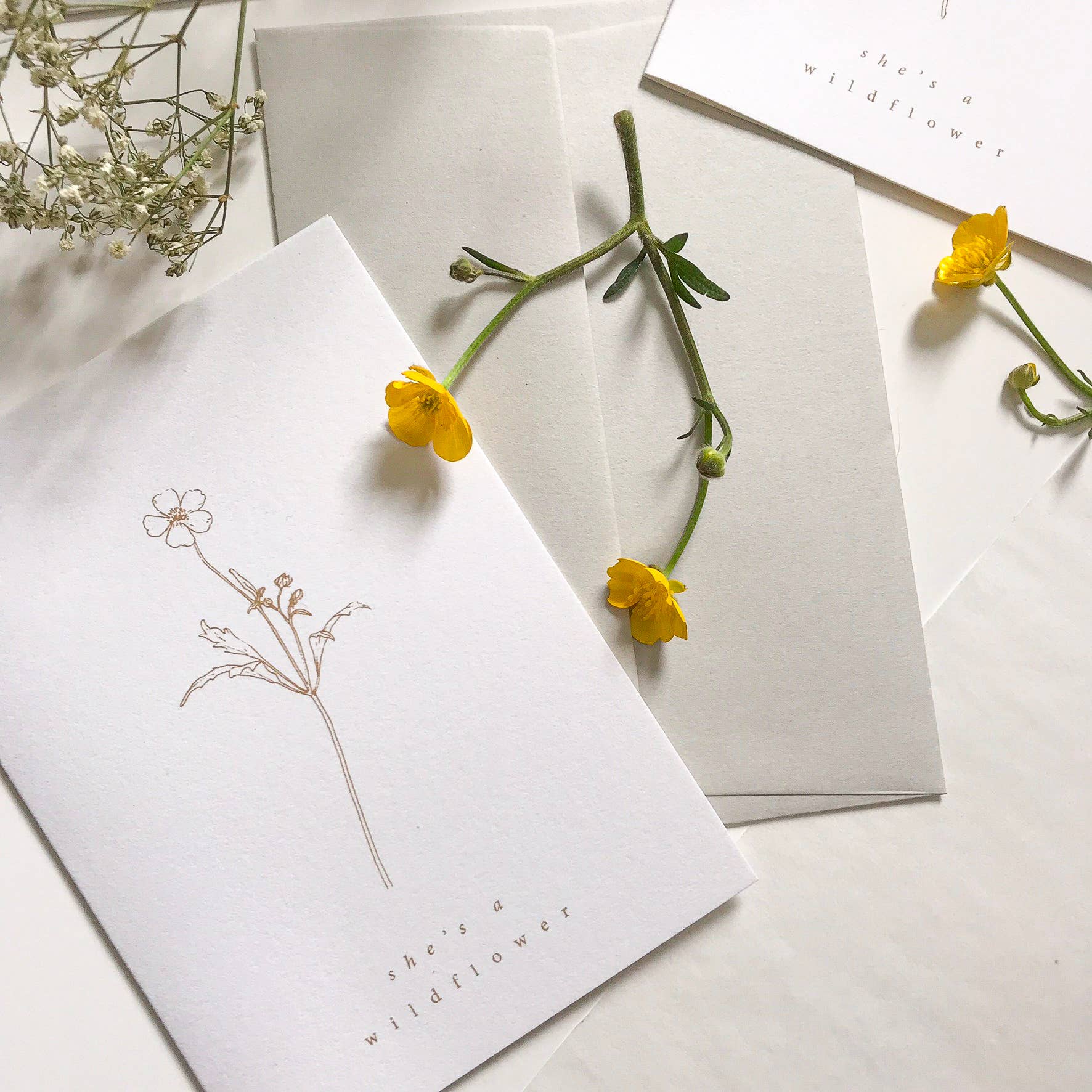 Annie Brougham Paper Goods. - Vente Carte pour la fête des Mères - Carte botanique « She's a Wildflower »1