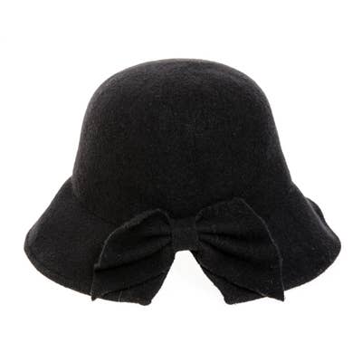 DNMC - Wholesale Cloche Hat - Women's - Women's Wool Winter Dress Hat w/ Bow
