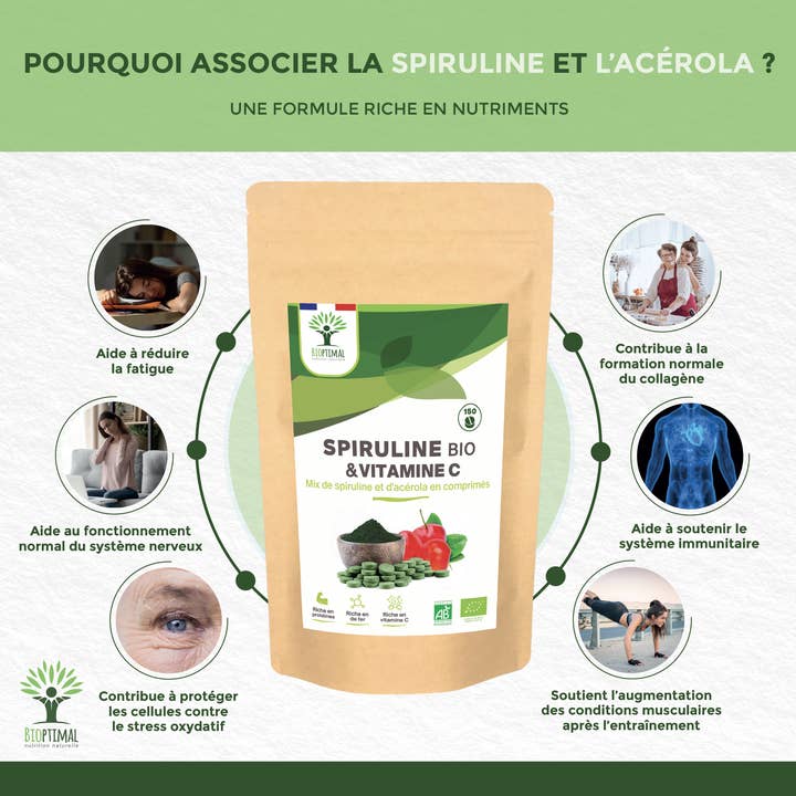 Bioptimal - Wholesale Oral Supplement/Vitamin - Organic Spirulina & Vitamin C - in tablets -