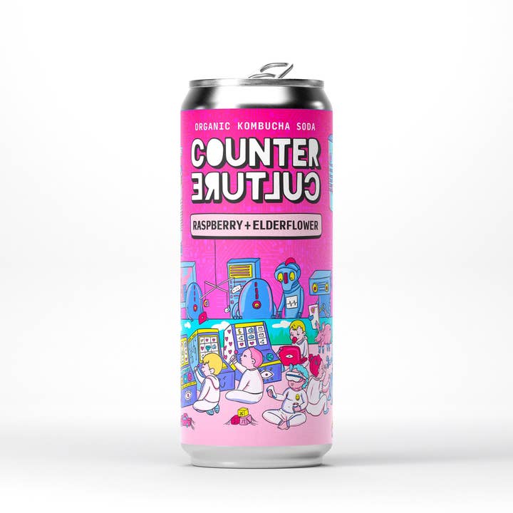 Counter Culture - Raspberry + Elderflower Organic Kombucha Soda 330ml for wholesale by Counter Culture Drinks