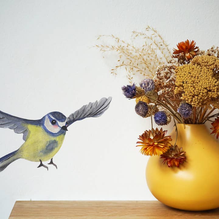 Wall sticker blue tit S for wholesale by Lotte Drouen
