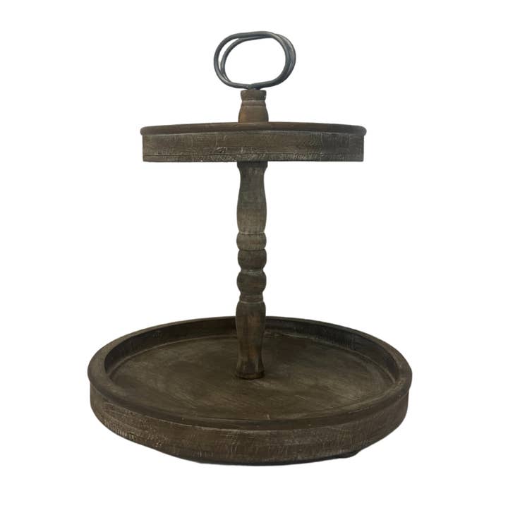 2-Layer Wooden Tray for wholesale by David Christopher's Collection