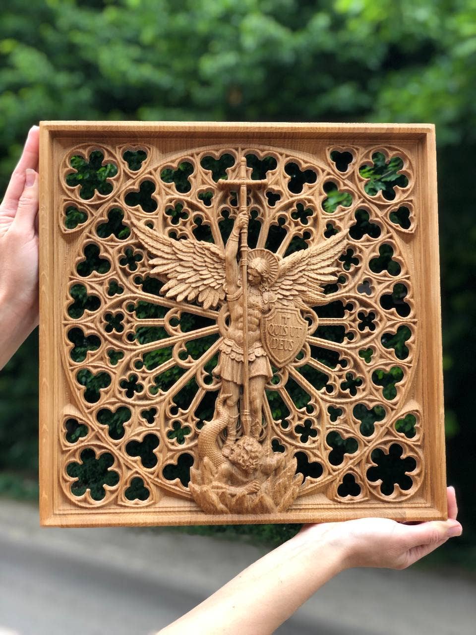 KozakWorkshop – Engroshandel 3D-vægkunst – Ærkeenglen Michael kristen håndlavet dekoration personlig gave22