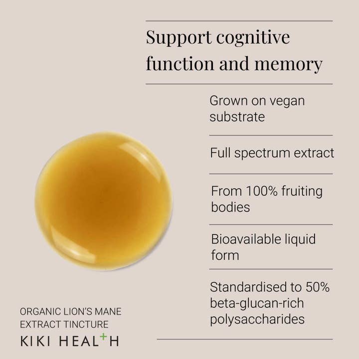 KIKI Health – wholesale Tincture – Organic Lion's Mane Mushroom Extract Tincture - 50ml1