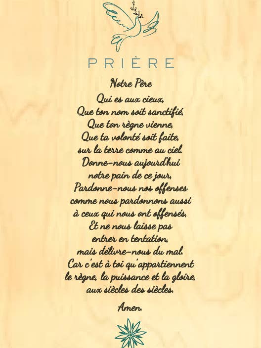 CARTA IN LEGNO PREGHIERA / ALLO SPIRITO SANTO per la vendita all'ingrosso da parte di Hironwoods