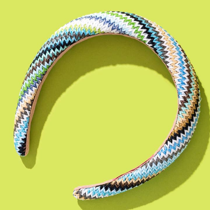 *ON SALE* Padded Headband - Rattan - Colorful Waves - Mia for wholesale by Taylor Elliott Designs