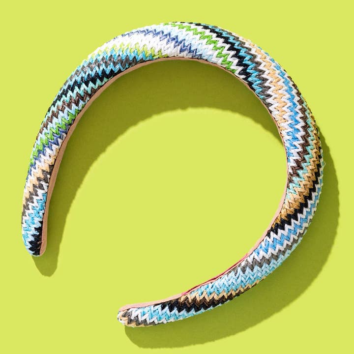 *EN VENTA* Diadema Acolchada - Ratán - Olas Coloridas - Mia para venta al por mayor de Taylor Elliott Designs