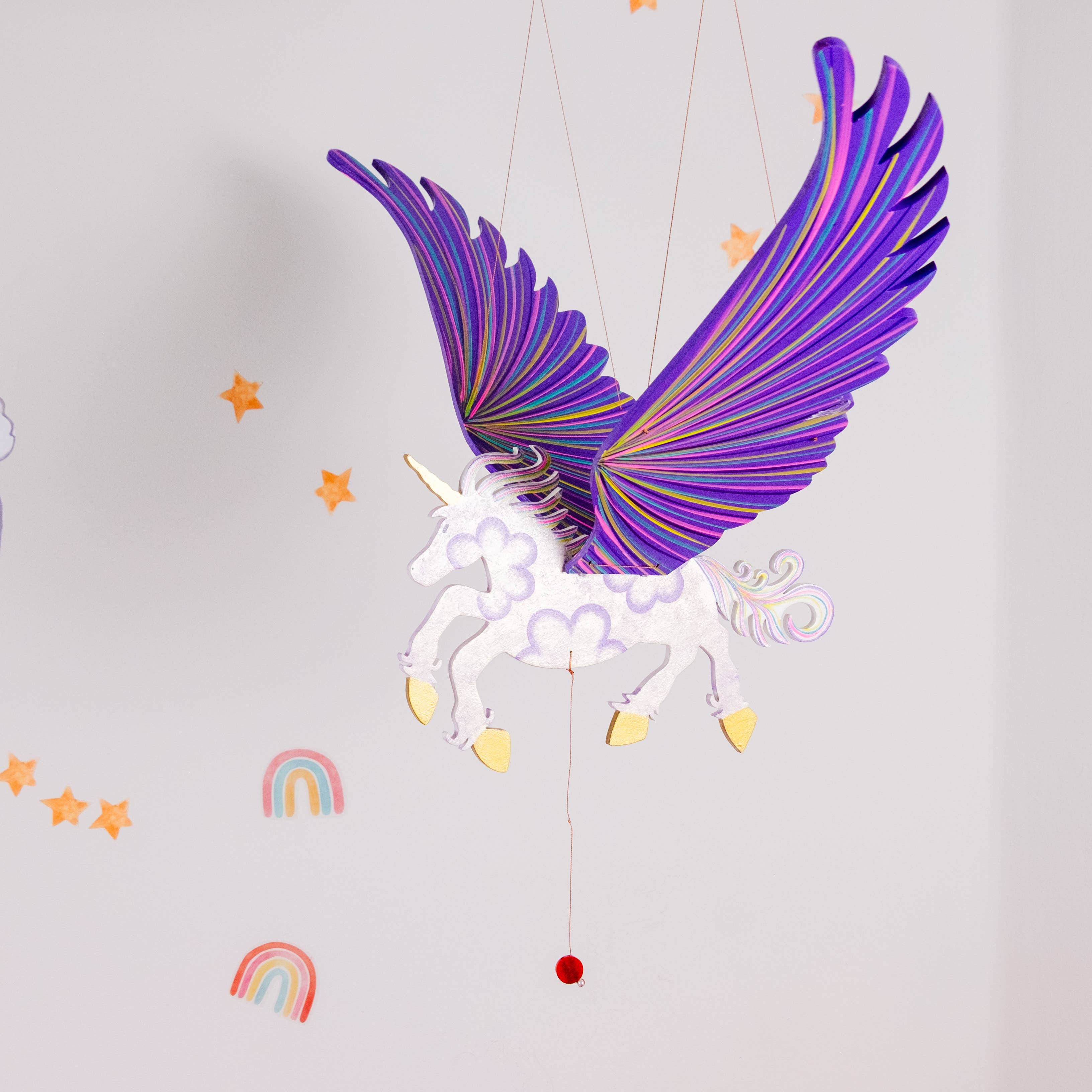 Tulia's Artisan Gallery - Wholesale Mobile - 32" Unicorn Alicorn Flying Mobile3