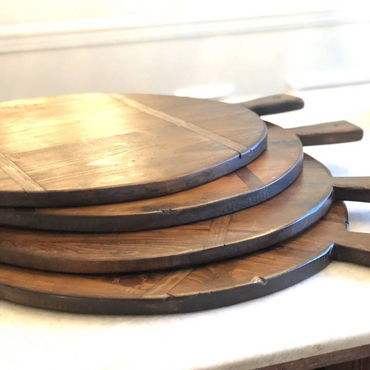 Bloom & Co. - Wholesale Cheese Board - Large Round Rustic Reclaimed Pine Bread Board