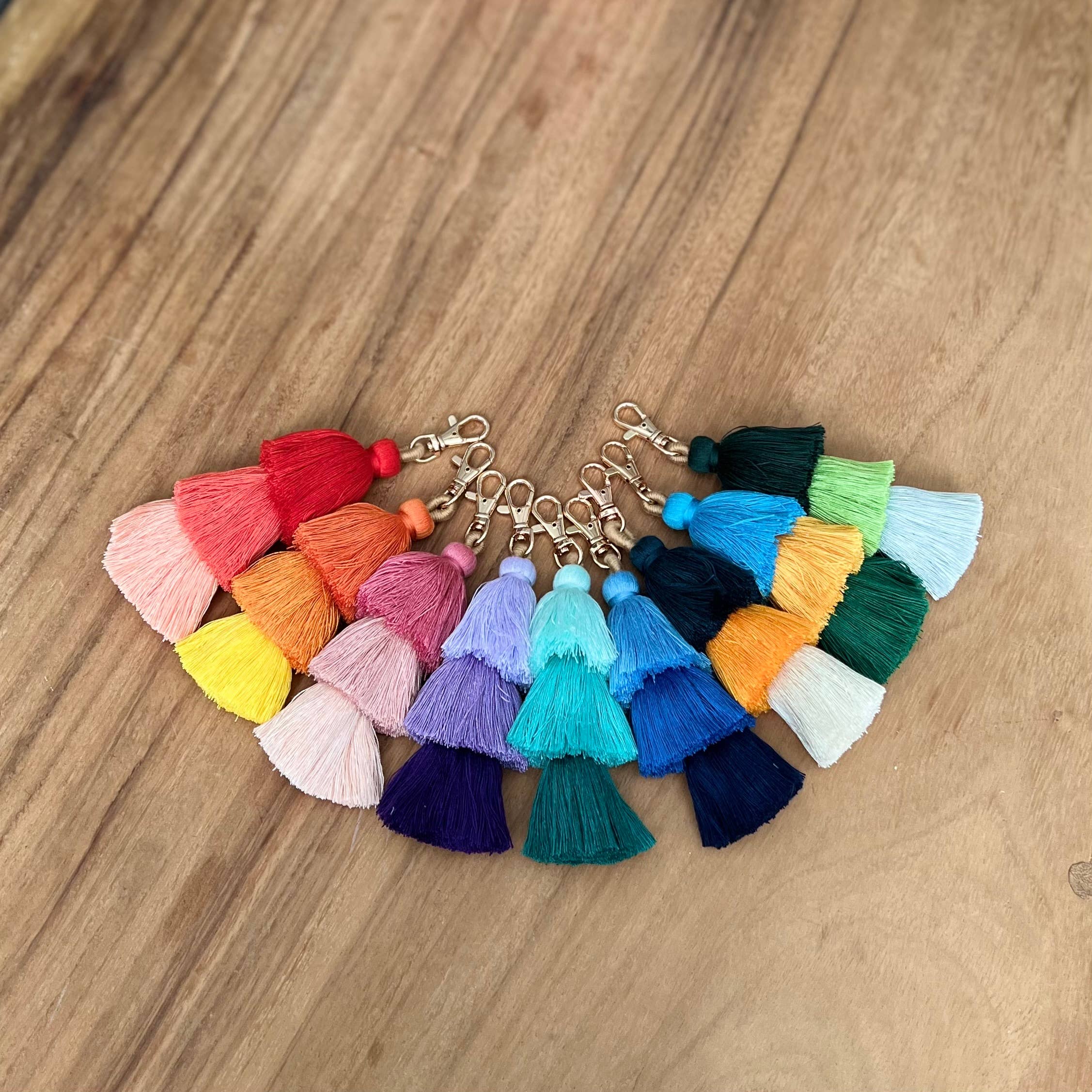 Palmy Pineapple - Wholesale Keychain - Women's - 3 Tiered Large Ombre Tassel with Clasp23