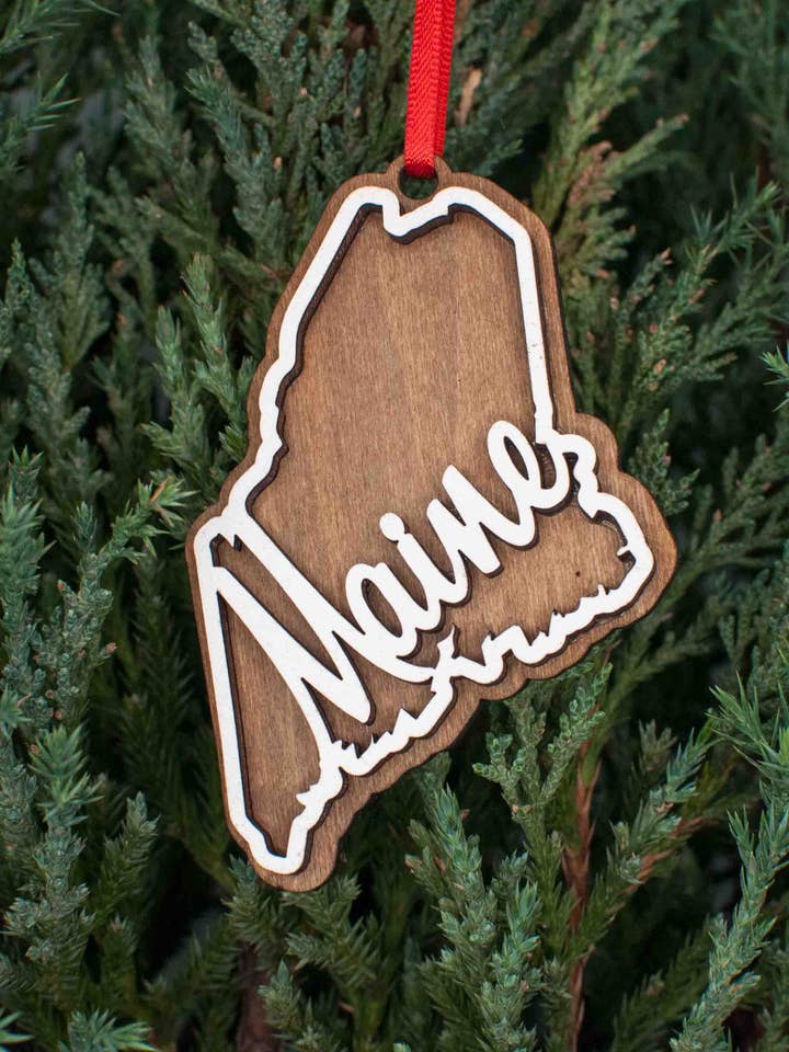 Maine Christmas Ornament for wholesale by The Little Ornament Shop