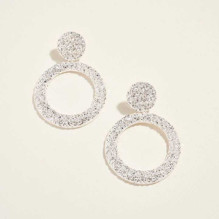 Designature New York - Wholesale Dangle Earrings - Textured Metal Round Circle Post Earrings Jewelry4