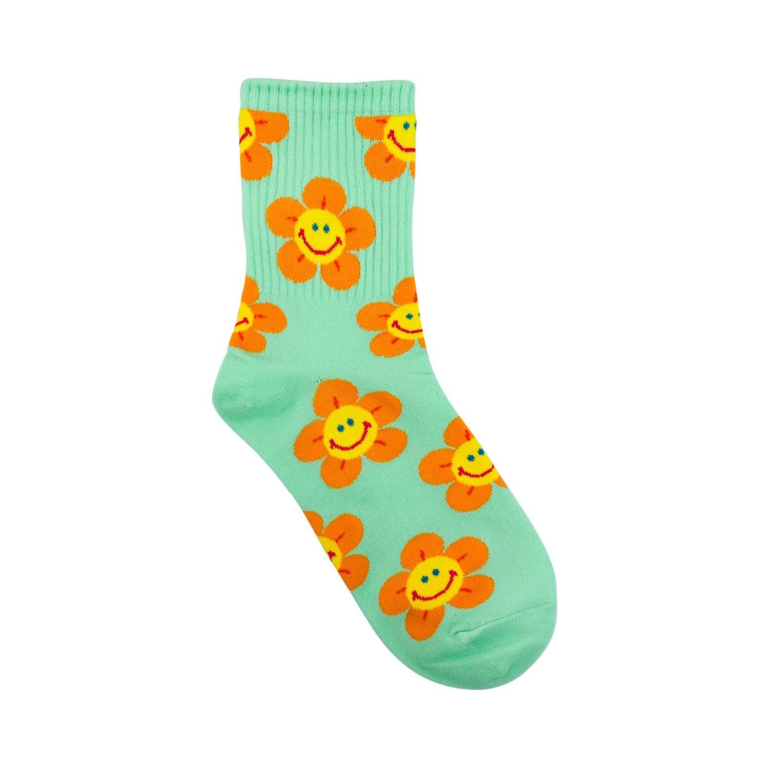 7DAYSSOCKS - Wholesale Socks - Women's - Women's Crew Smile Flower Socks2