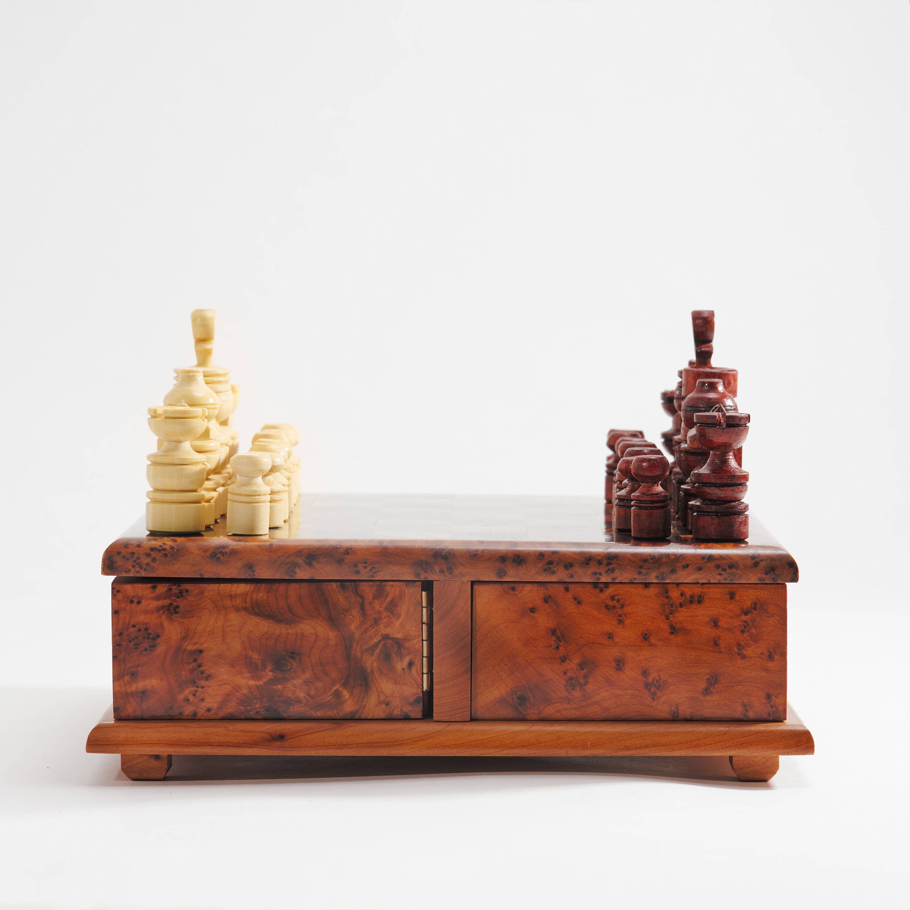 Yemma Goods - Wholesale Board Game - Thuya Wood Rotary Chess Board With Folding Compartments3