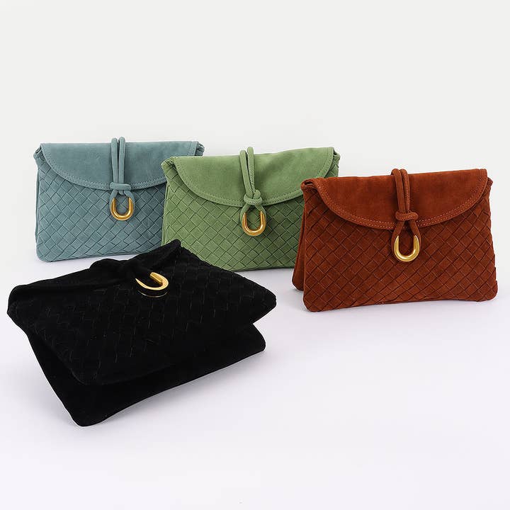 Woven Suede Crossbody bag for wholesale by 3AM BY H&D ACCESSORIES