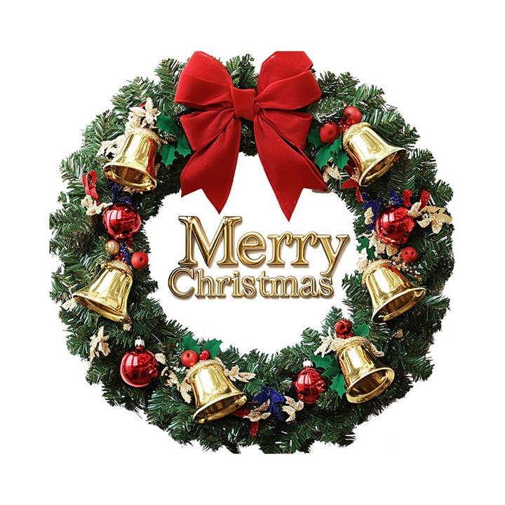 Christmas Bell Wreath Wall & Window Sticker Decor for wholesale by Holiday Farm